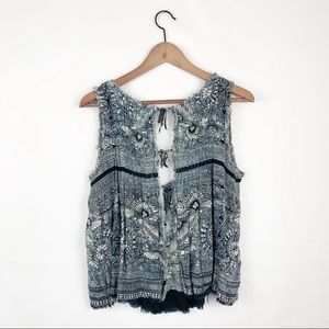 Free People Paisley Print Tank Top Blouse